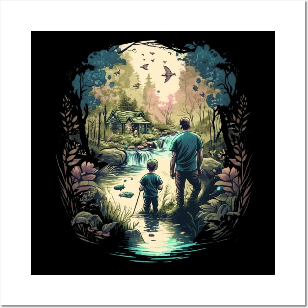 father and son bonding scenic view Wall Art by Transcendexpectation